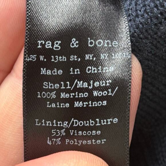 Rag & Bone 100% Merino Wool Navy Blue Knit Single Button Jacket Size Medium - Picture 4 of 11